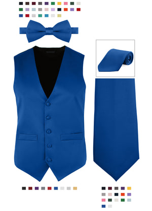 Bundle 4: Men's Satin Vest & Bowtie or Tie
