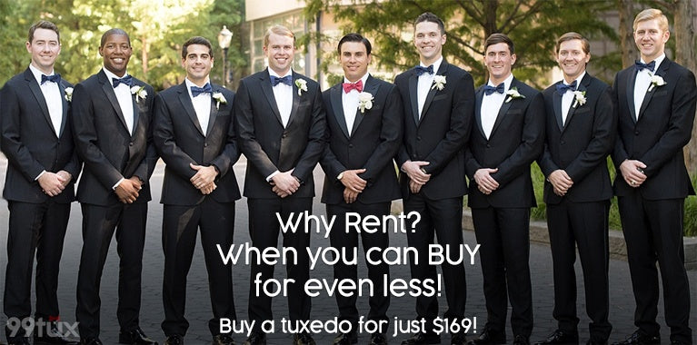 Why rent when you can buy a tuxedo for your wedding for even less?