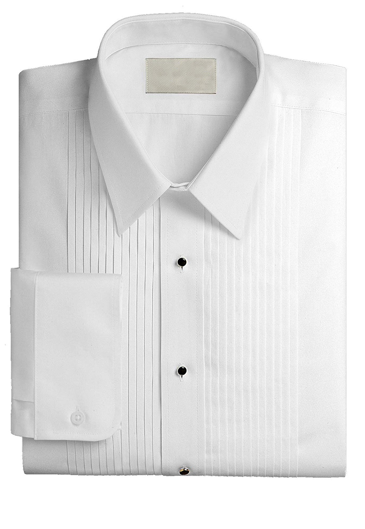 Women's White, Lay Down Collar, Long Sleeve Tuxedo Shirt
