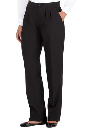 Women's Black, Pleated Front, Comfort-Waist Dress Pants