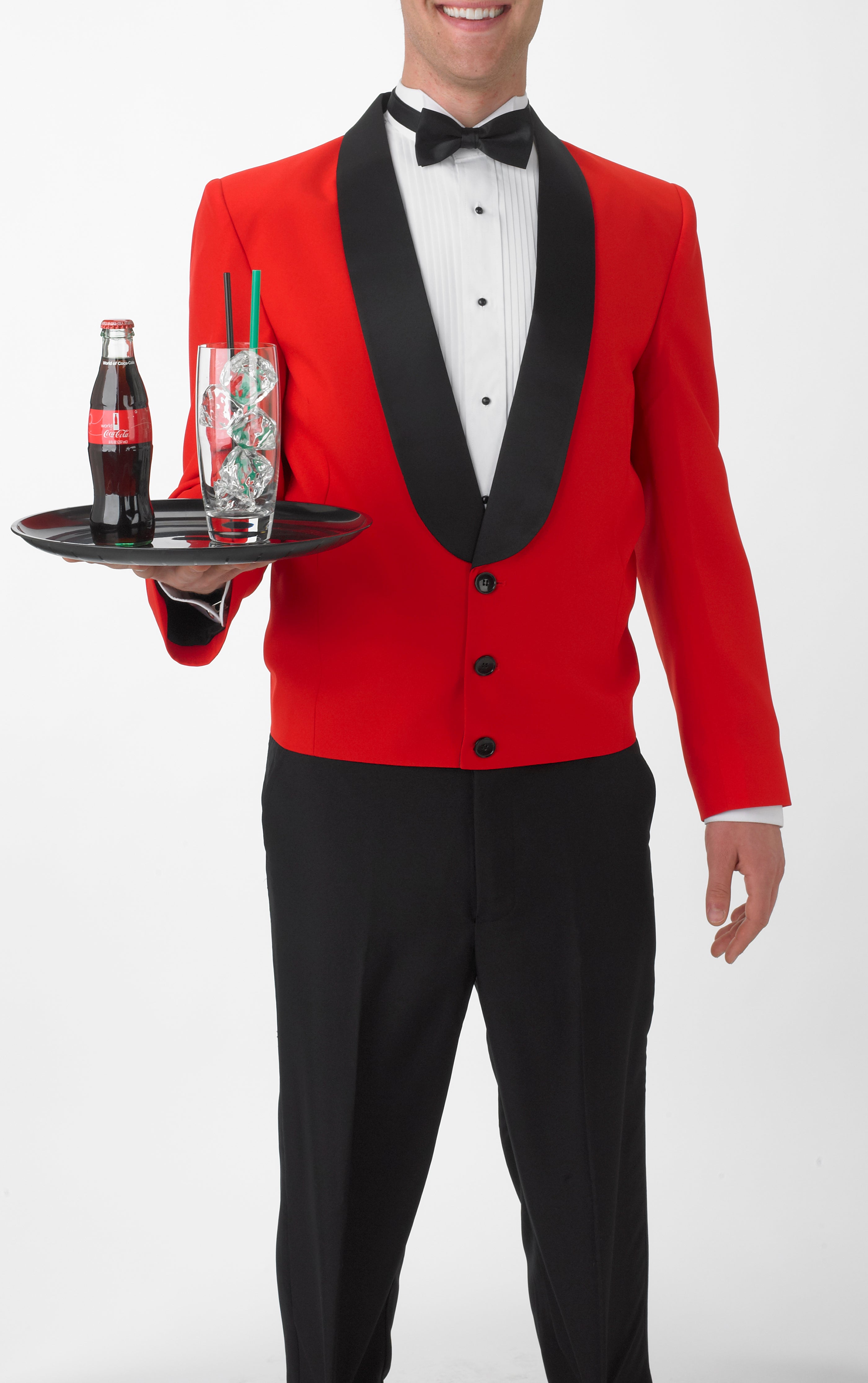Red jacket deals with black lapel