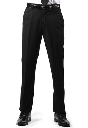 Men's Black, Flat Front, Dress Pants