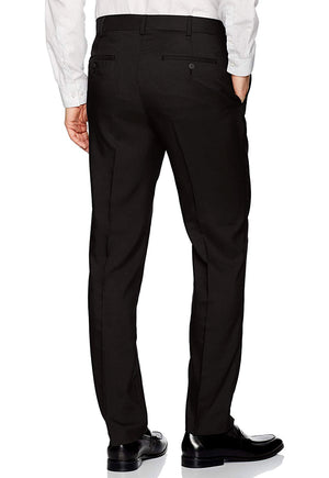 Men's Black, Flat Front, Dress Pants