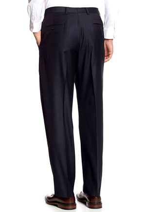 Men's Black Pleated Front Dress Pants