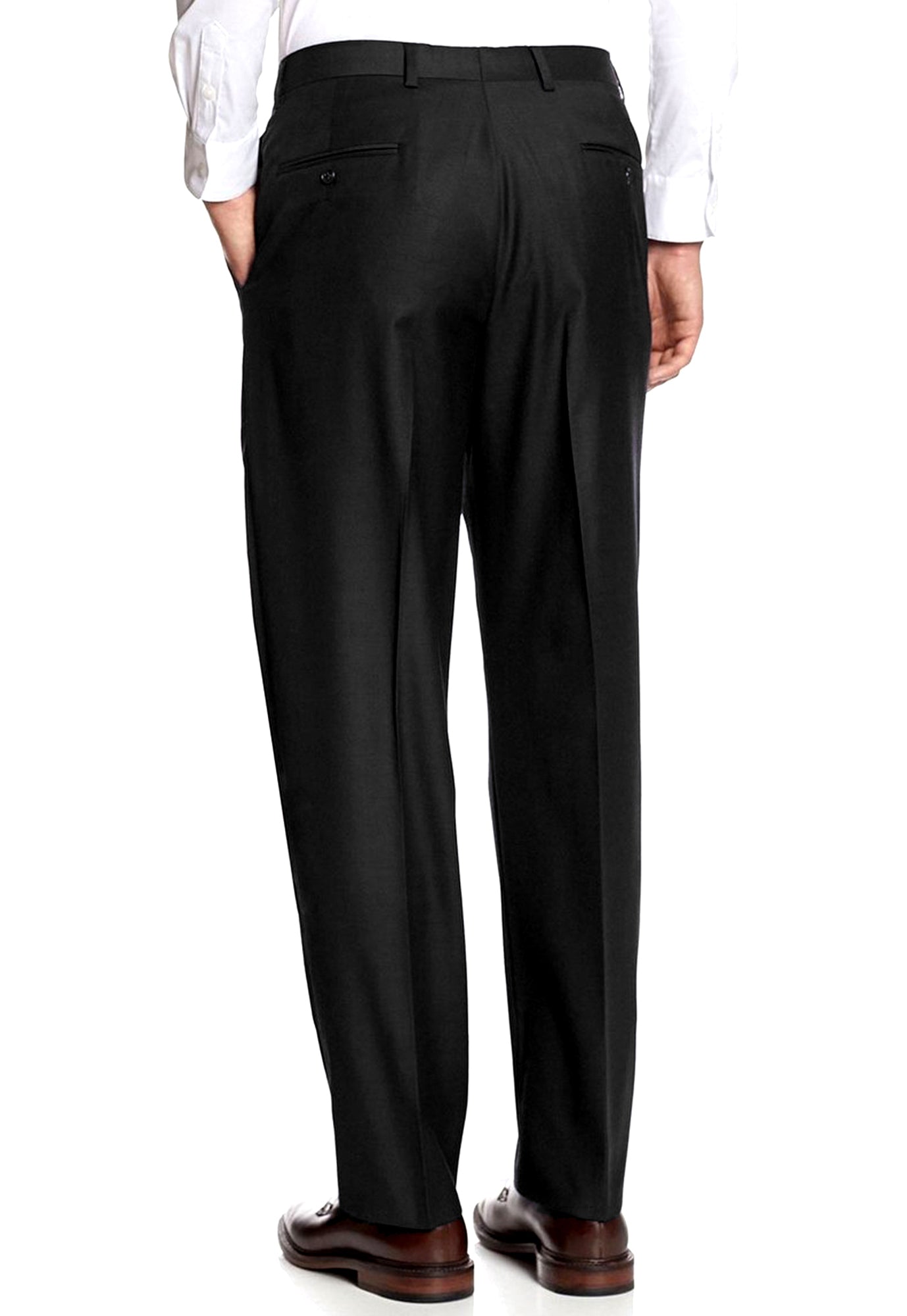 Men's Black, Pleated Front, Comfort-Waist Dress Pants Men's Black, Pleated Front, Comfort-Waist Dress Pants