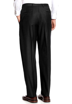 Men's Black, Pleated Front, Comfort-Waist Dress Pants