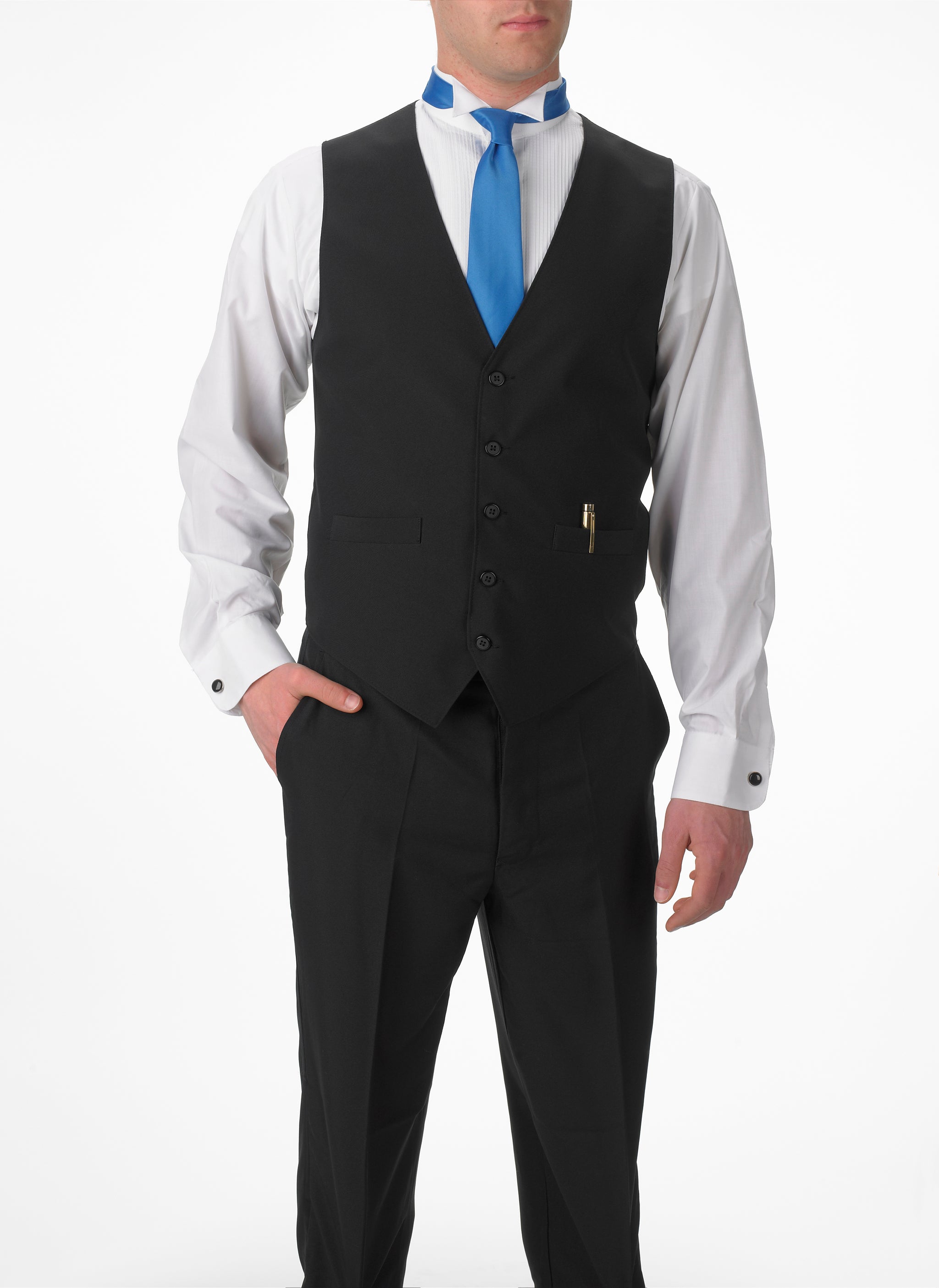 Men's Black Satin Shawl Lapel Vest 99tux