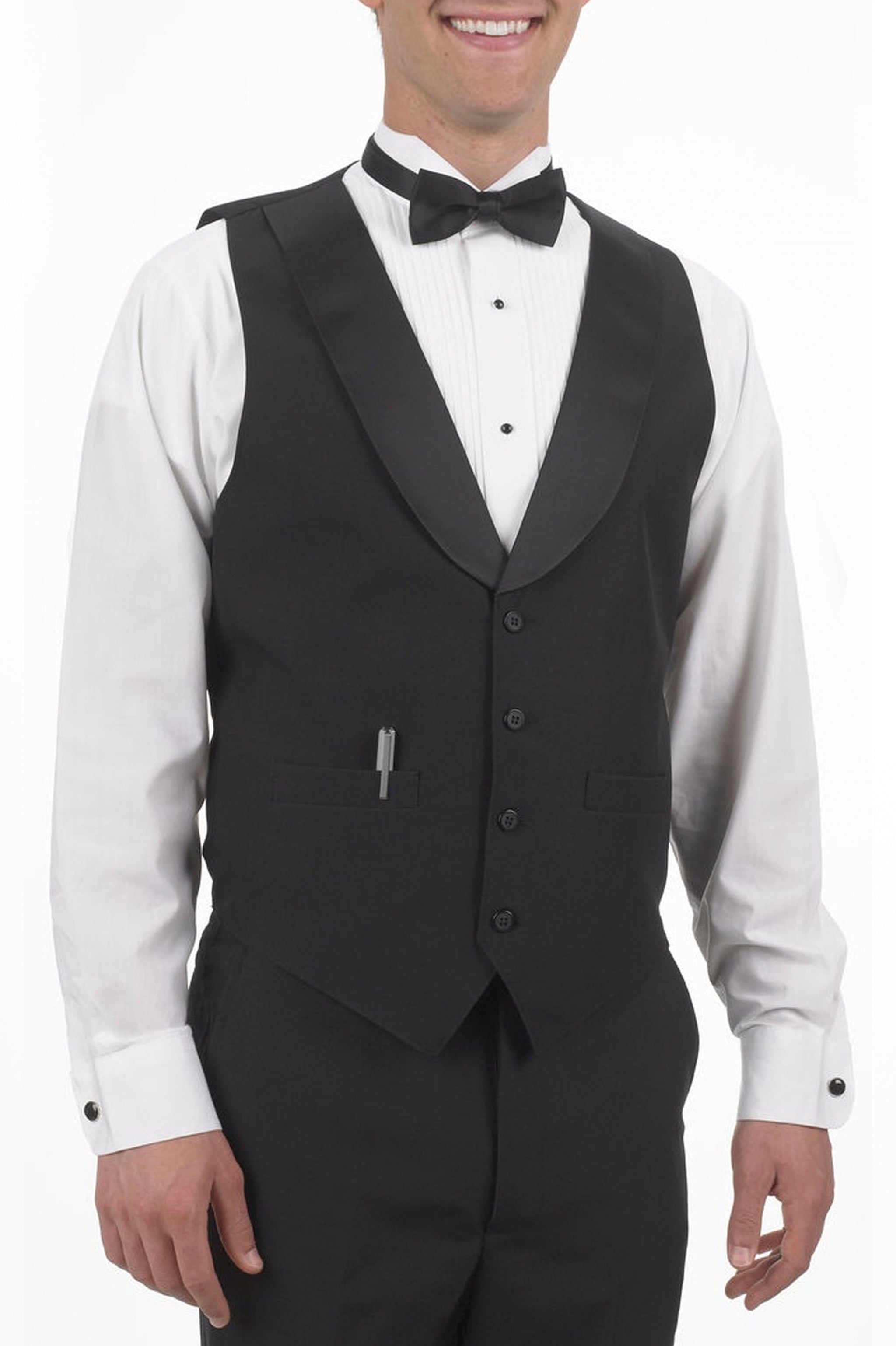 Men's Black Satin Shawl Lapel Vest Men's Black Satin Shawl Lapel Vest