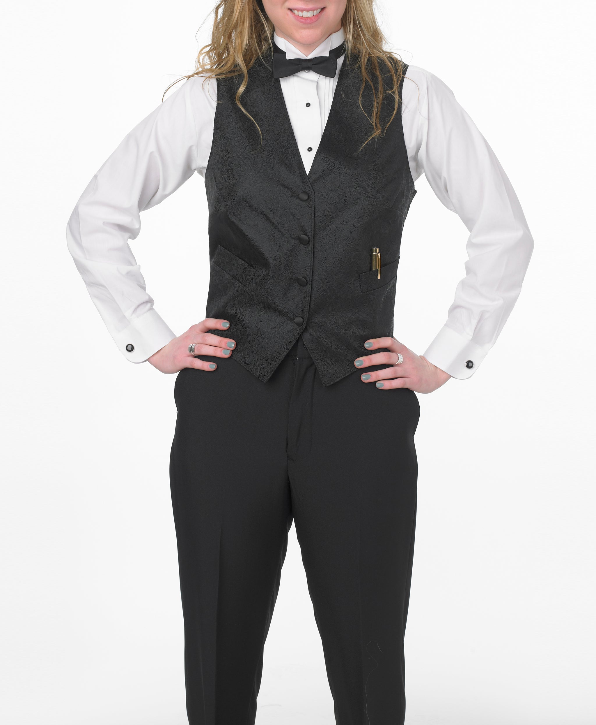 Women's Full Back Paisley Print Vest - 99tux Women's Full Back Paisley Print Vest - 99tux