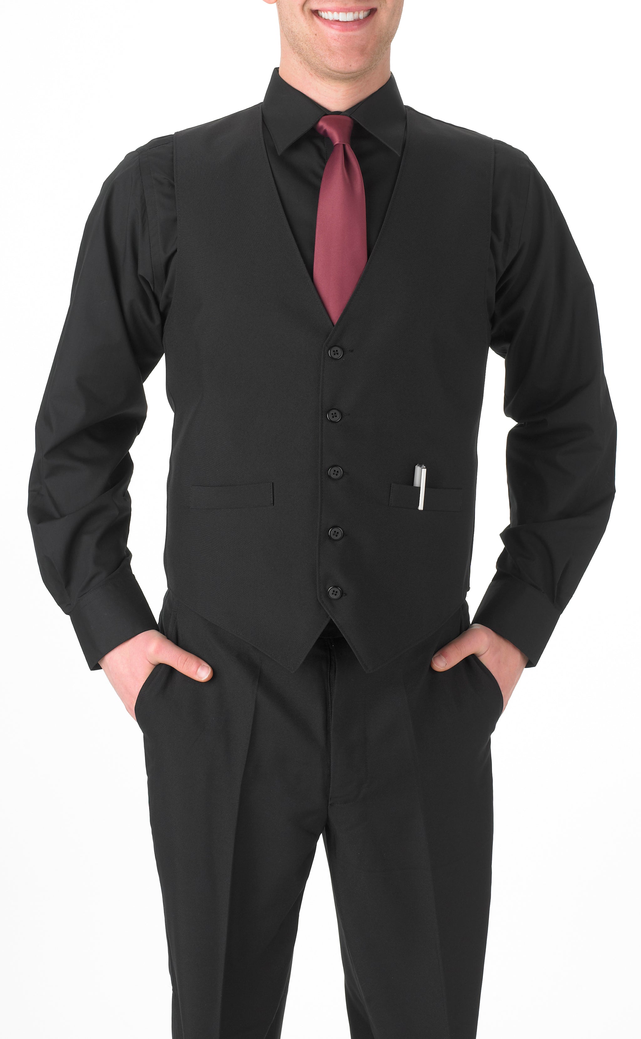 Men's Black, Long Sleeve Dress Shirt with Chest Pocket - 99tux Men's Black, Long Sleeve Dress Shirt with Chest Pocket - 99tux