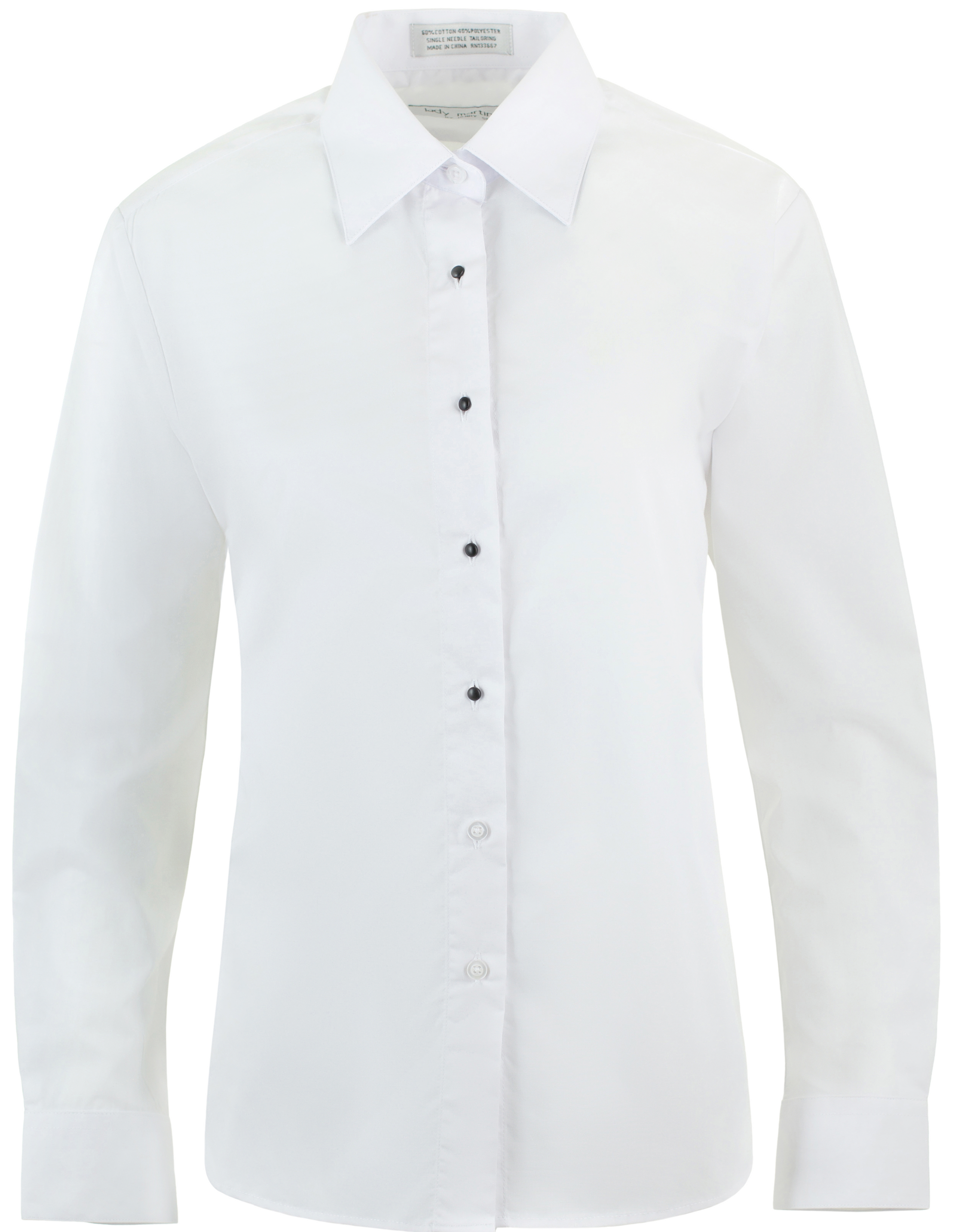 Women's White, Long-Sleeve Form-Fitted Dress Shirt Women's White, Long-Sleeve Form-Fitted Dress Shirt