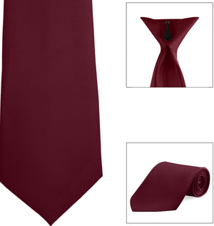 Clip-On, Straight, Poly Satin Tie