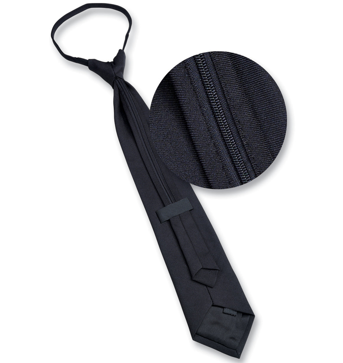 Straight Poly Satin Zipper Tie