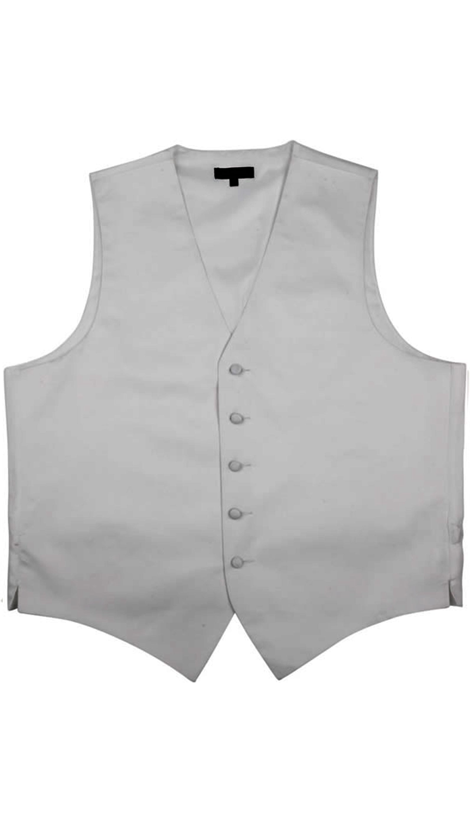 grey dress vest mens Men's Full Back Satin Vest