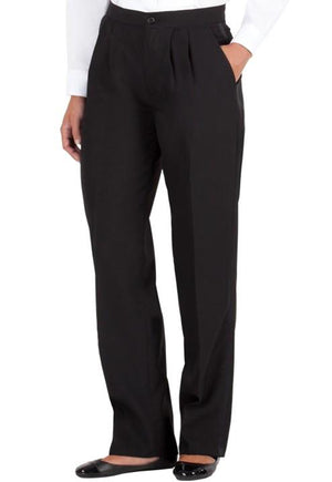 Women's Black, Flat Front, Contemporary Low Rise Tuxedo Pants with Satin Stripe