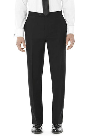 Women's Black, Flat Front, Tuxedo Pants with Satin Stripe