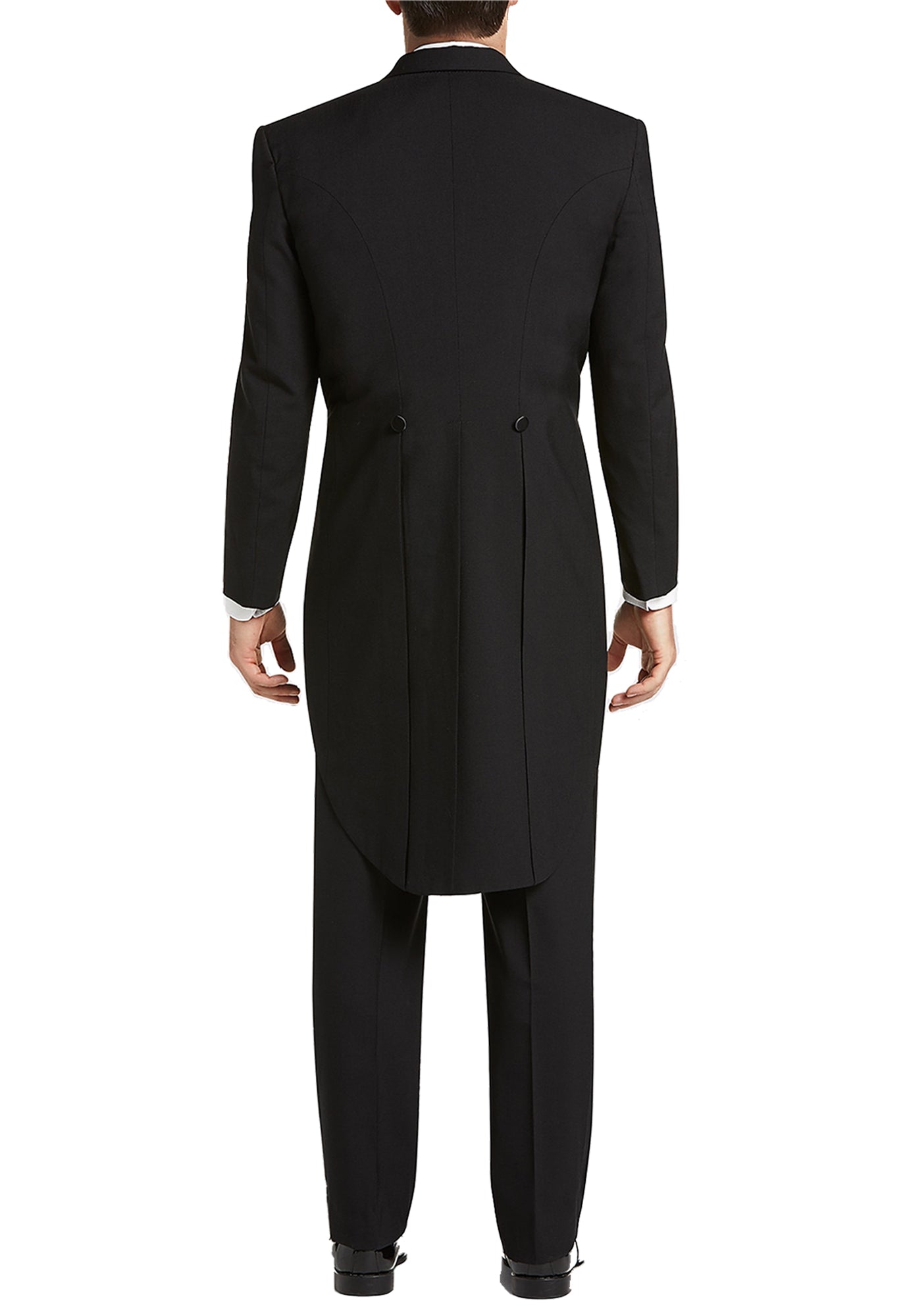 Men's Black, Satin Peak Lapel, Full Dress Tail Coat Tuxedo Jacket