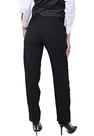 Women's Black, Flat Front, Comfort-Waist Basic Pants