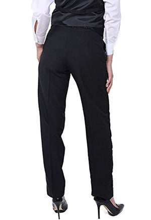 Women's Black, Flat Front, Dress Pants