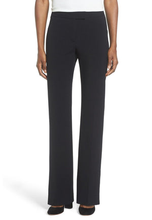 Women's Black, Flat Front, Contemporary Low Rise Dress Pants