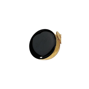 Metal Button Cover with Black Stone