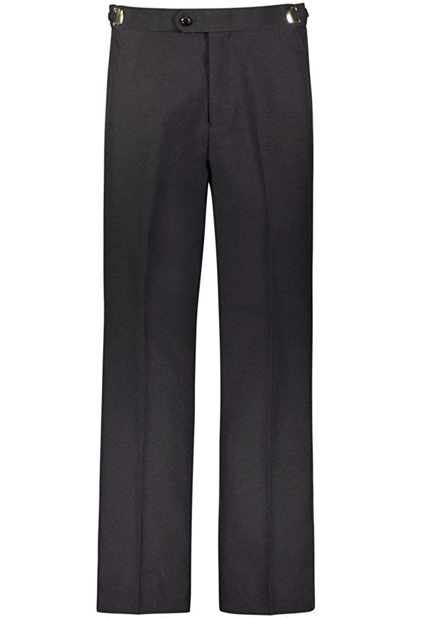 Men's Black, Adjustable-Waist, Pleated Front Tuxedo Pants with