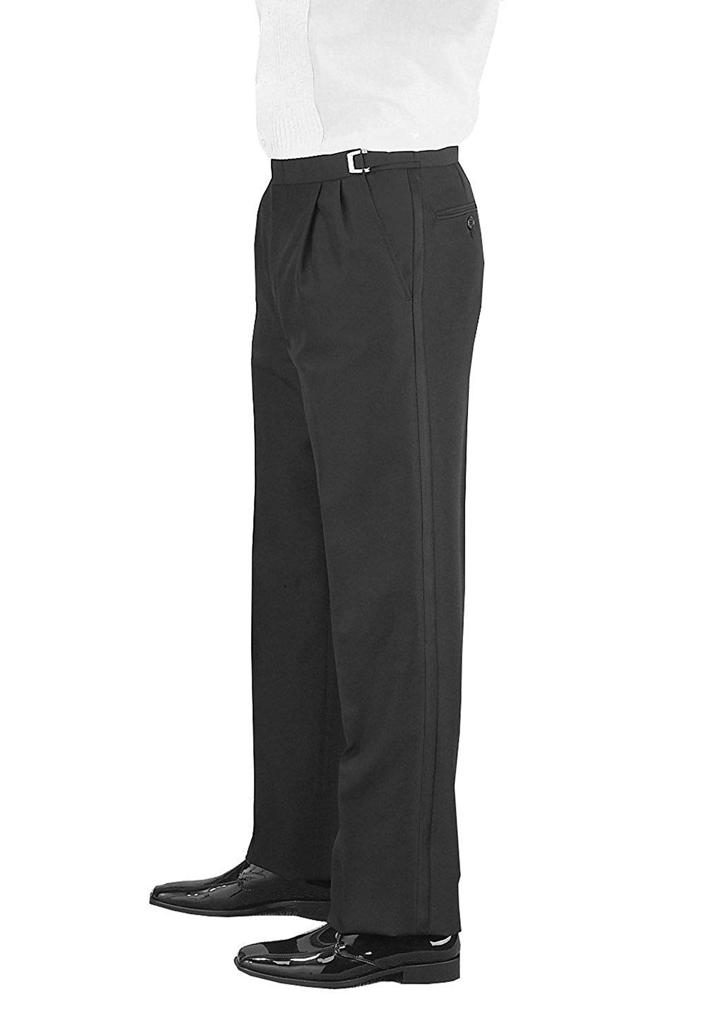 Women's Black, Pleated Front, Comfort-Waist Dress Pants - 99tux