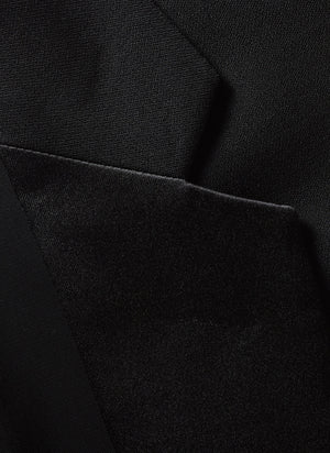 Men's Black, Single Breasted, 1-Button, Satin Notch Lapel Tuxedo Jacket